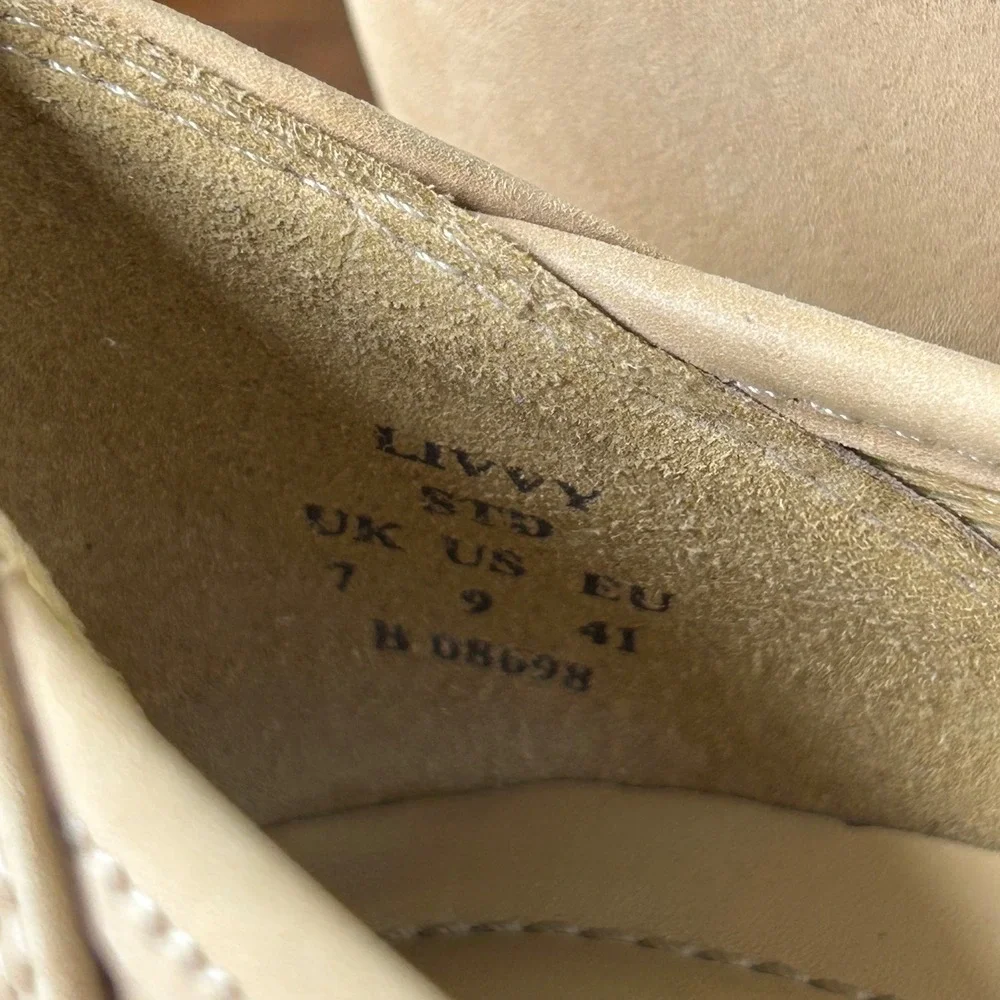 Hotter Flats US 9 EU 41 Livvy Tan Suede Perforated Comfort‎ Ballet